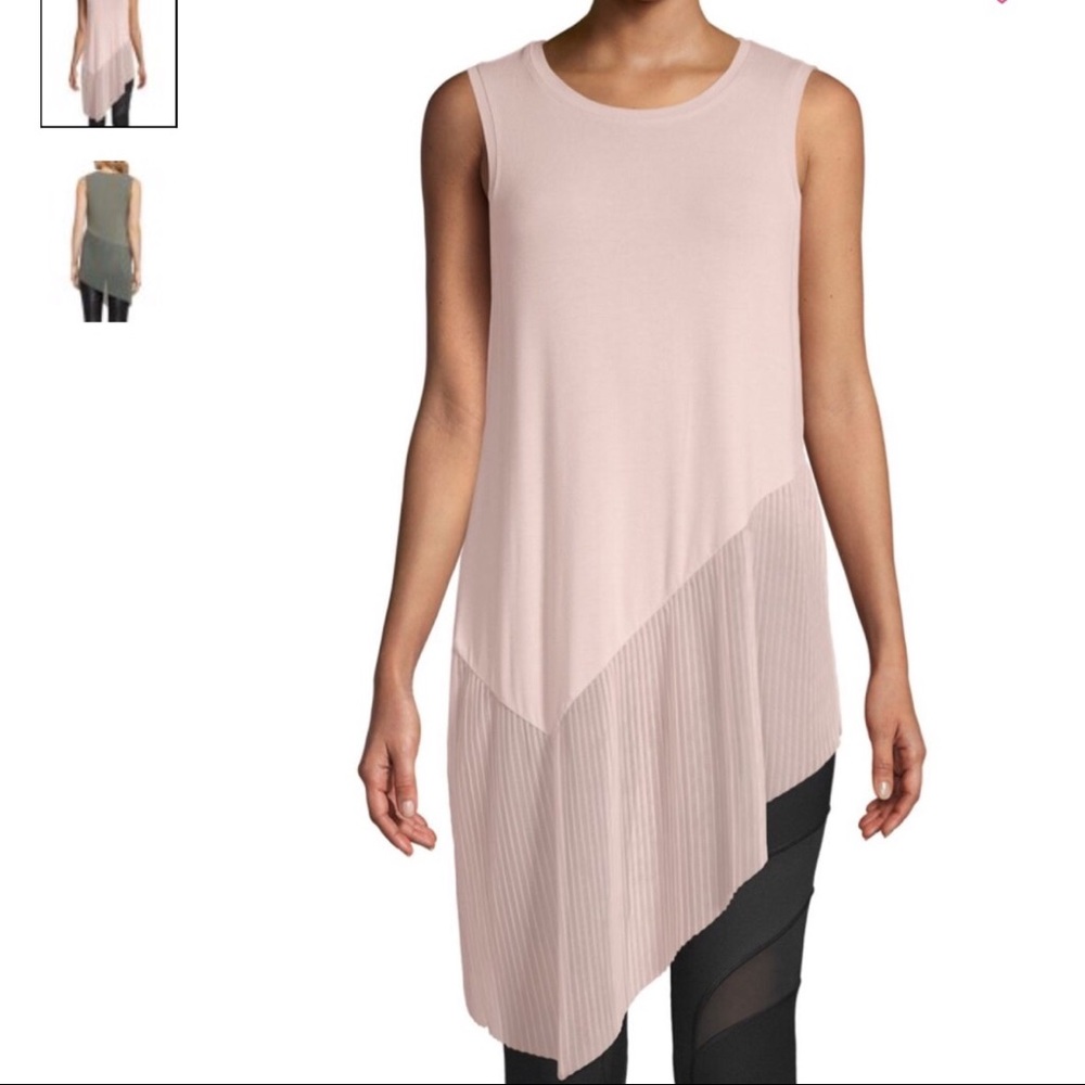 BCBG Max Azria blouse, pleated, dusty pink,